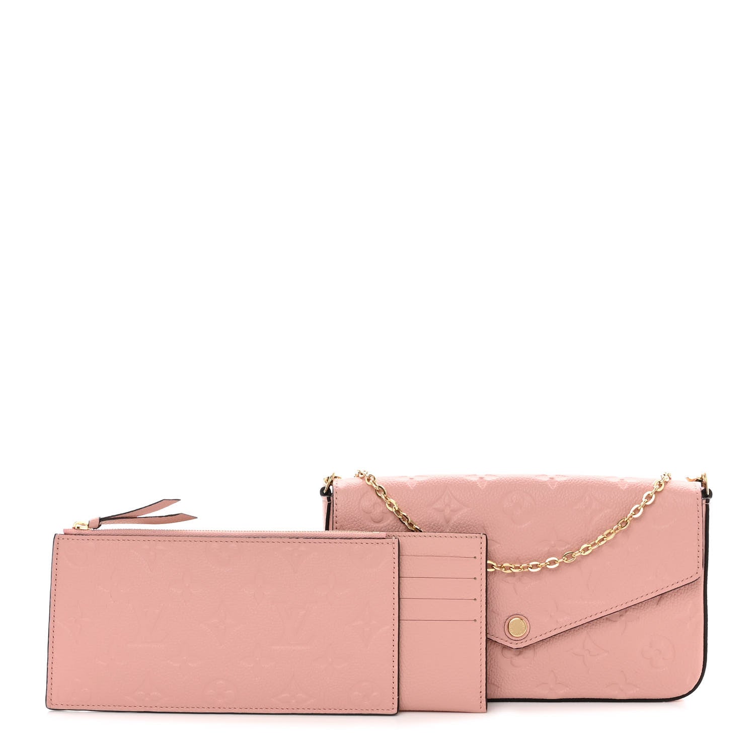 Louis Vuitton Empreinte Pochette Felicie Chain Wallet Rose Poudre 1 of 10