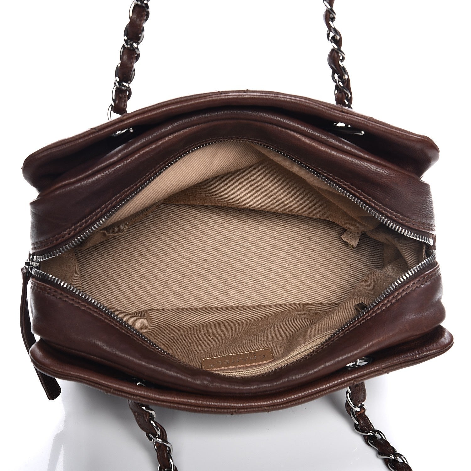 Chanel Calfskin Small Diamond Stitch Tote Dark Brown 5 of 12