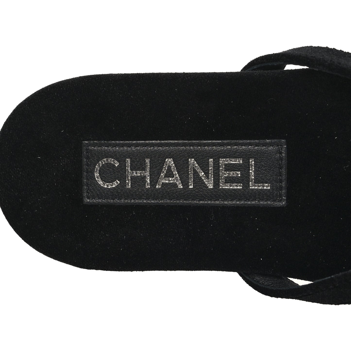 Velvet Crystal CC Thong Sandals 38 Black