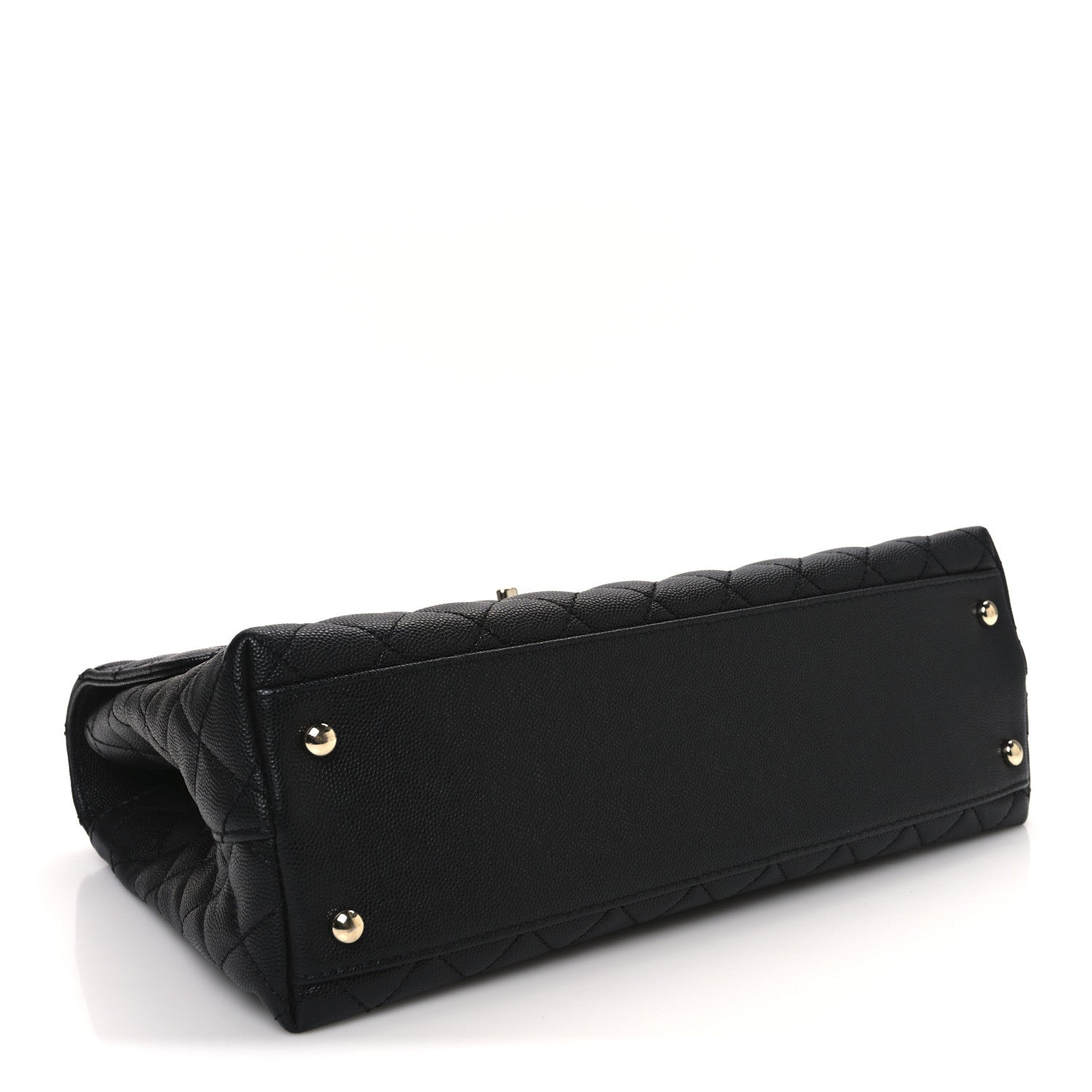 Chanel Caviar Lizard Quilted Medium Coco Handle Flap Black 4 of 10