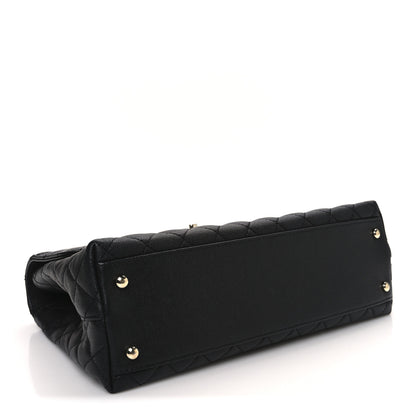 Chanel Caviar Lizard Quilted Medium Coco Handle Flap Black 4 of 10