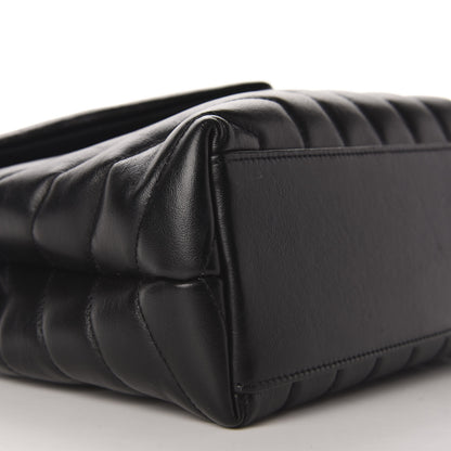 Saint Laurent Calfskin Y Quilted Monogram Small Loulou Chain Satchel Black 6 of 10