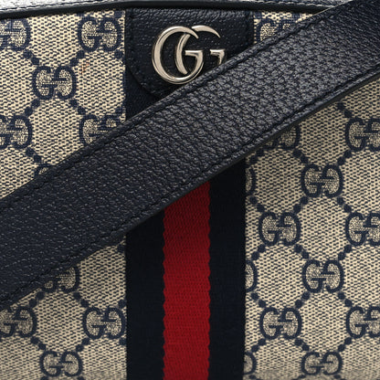 Gucci GG Supreme Monogram Textured Dollar Calfskin Web Small Ophidia Camera Bag Beige Blue 8 of 11