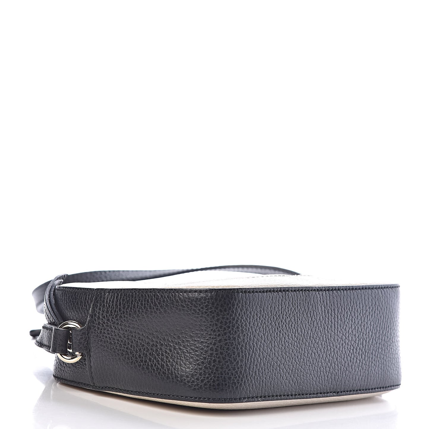 Dollar Calfskin Bi-Color Small Soho Disco Bag Mystic White Black