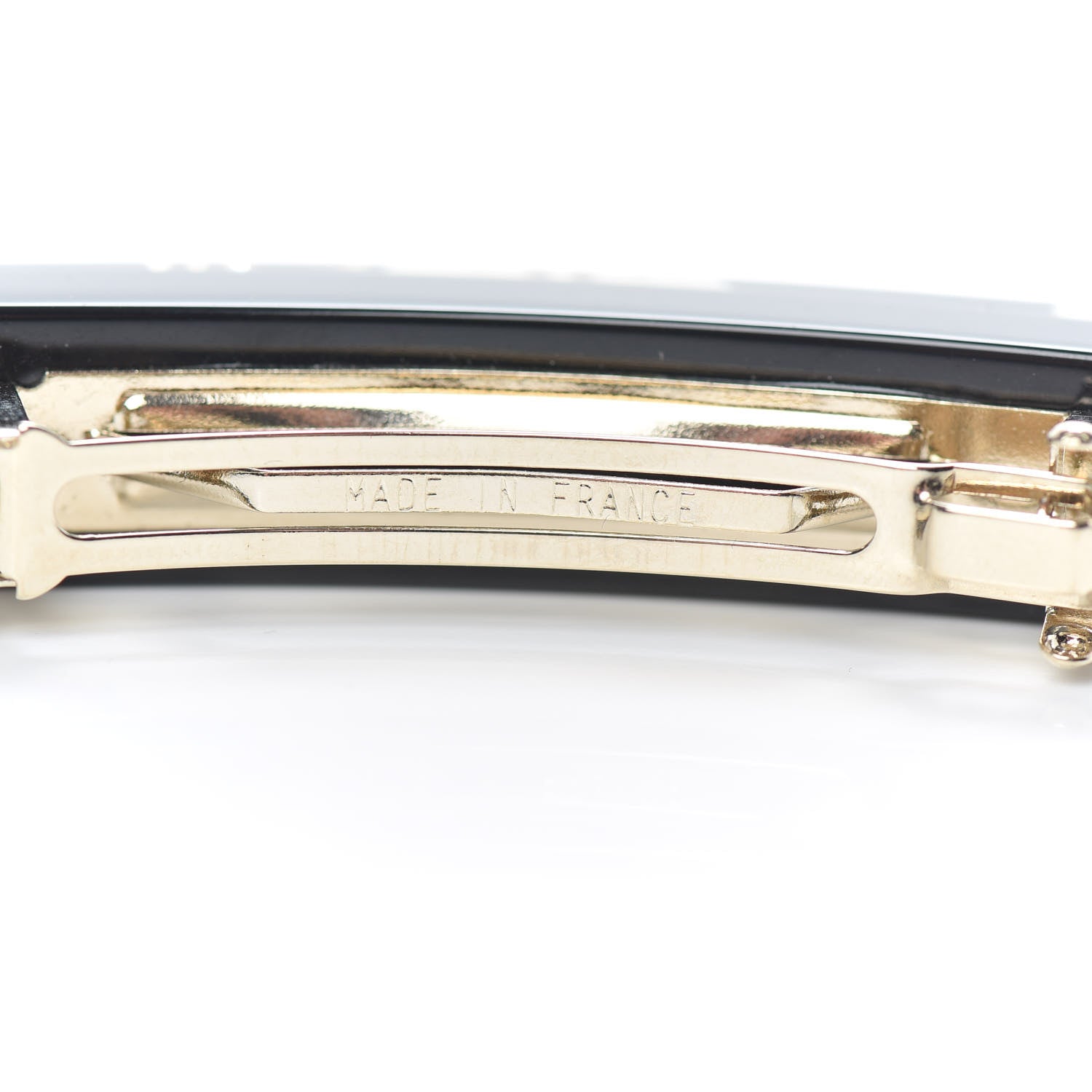 Chanel Resin Crystal CC Hair Clip Barrette Black 3 of 3