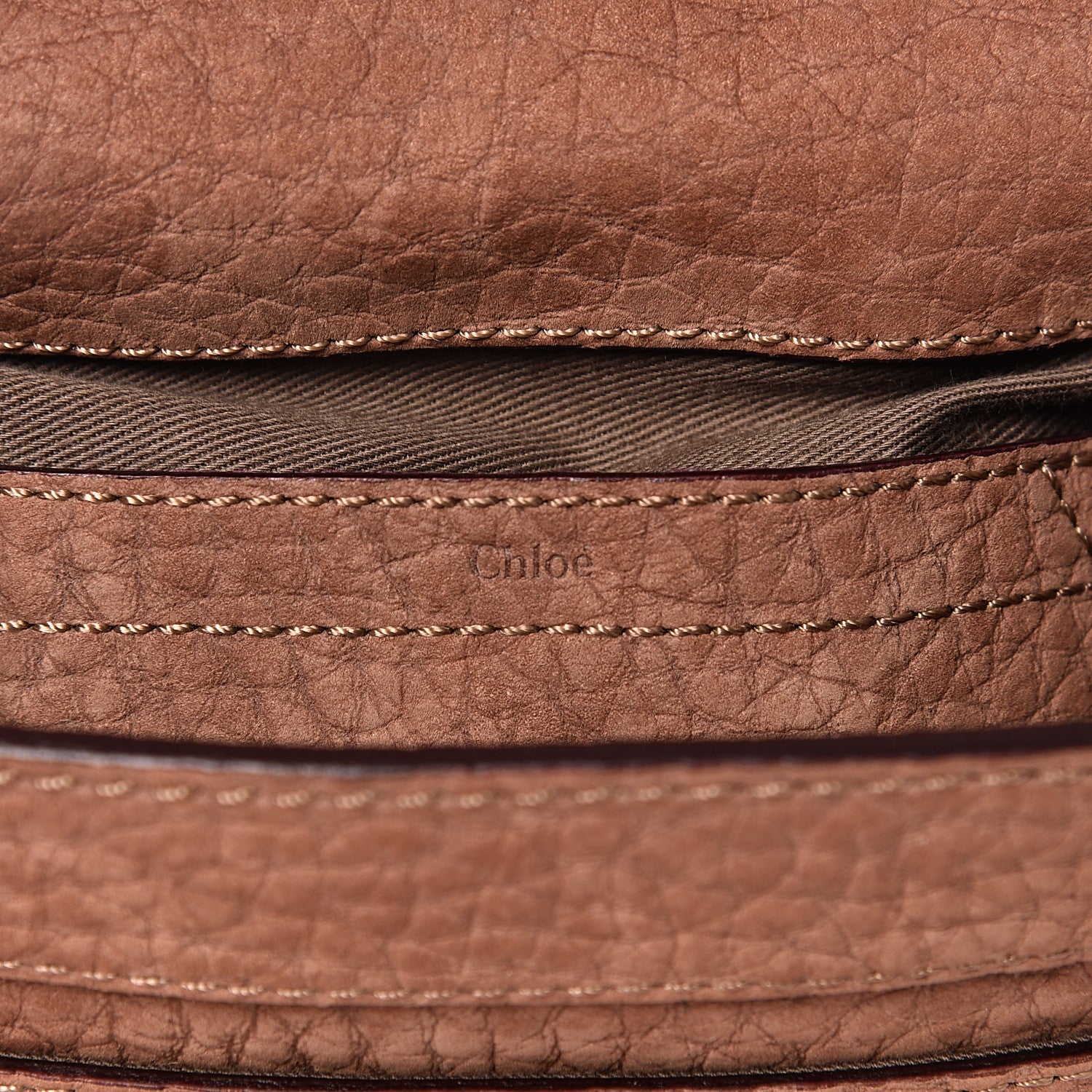 Chloe Nubuck Calfskin Mini Marcie Round Crossbody Bag Nut 5 of 12