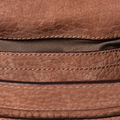 Chloe Nubuck Calfskin Mini Marcie Round Crossbody Bag Nut 5 of 12