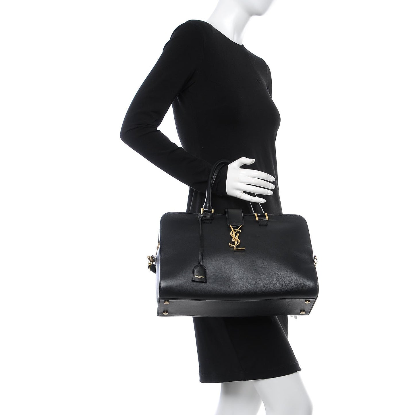 Smooth Calfskin Medium Monogram Cabas Black