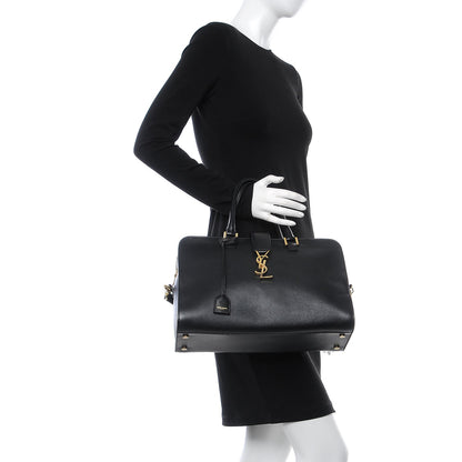 Saint Laurent Smooth Calfskin Medium Monogram Cabas Black 3 of 7