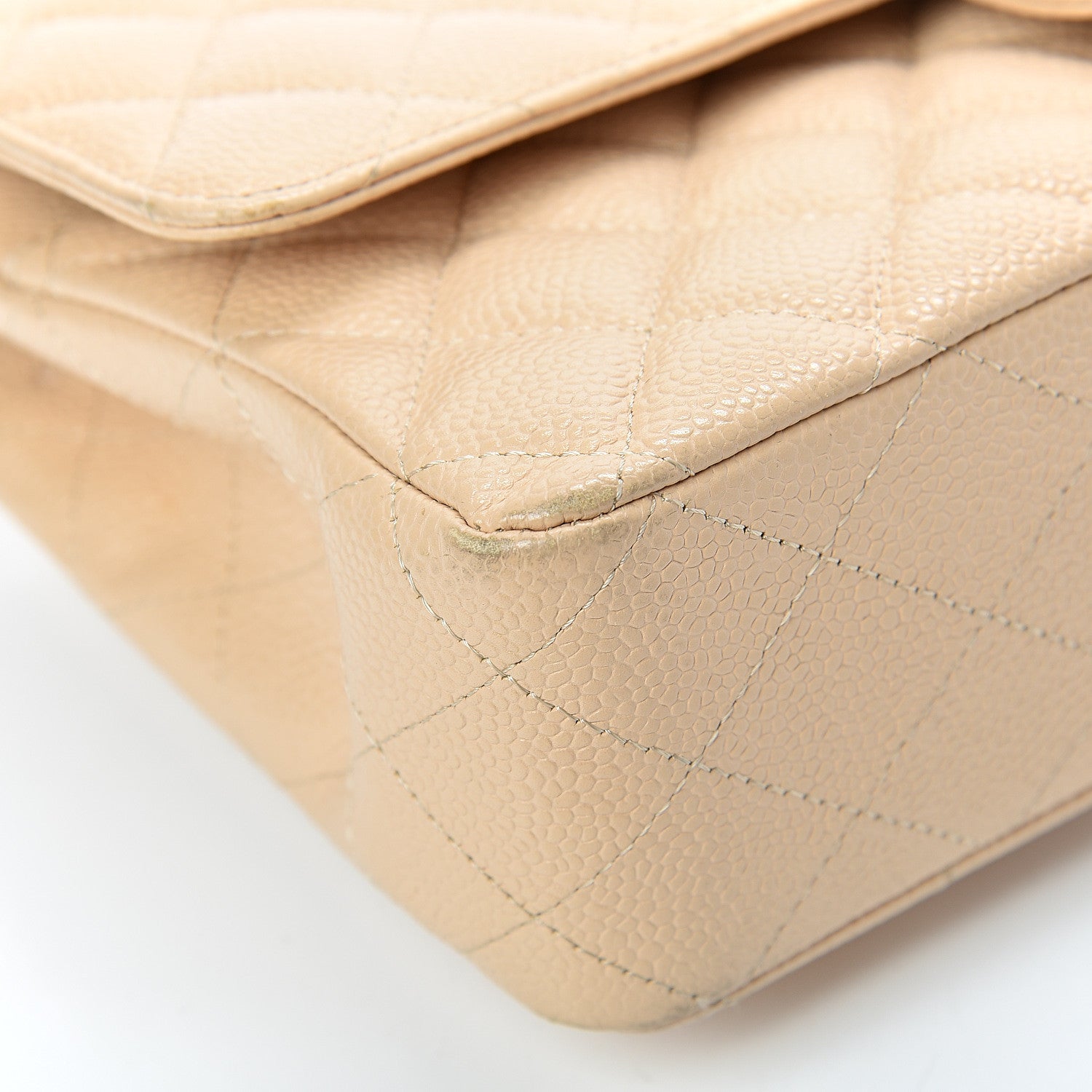 Chanel Caviar Quilted Medium Double Flap Beige 8 of 20