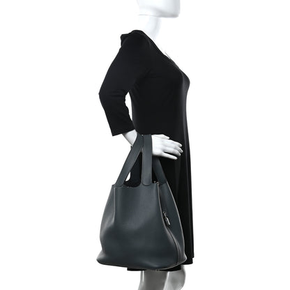 Hermes Taurillon Clemence Picotin Lock 26 GM Bleu Ocean 2 of 12