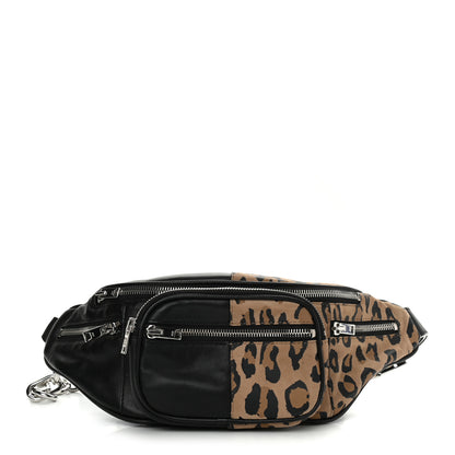 Alexander Wang Lambskin Suede Leopard Attica Belt Bag Black 1 of 10