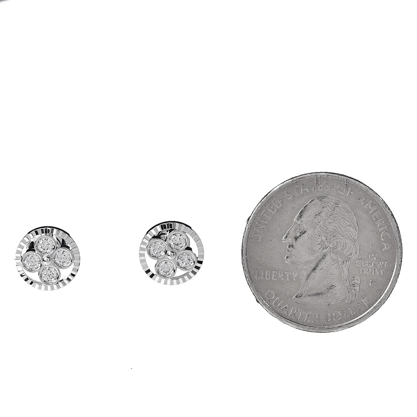 18K White Gold Diamond Blossom BB Earrings