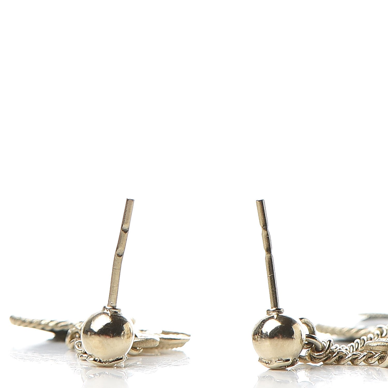 Chanel Enamel N°5 CC Drop Earrings Blue Gold 4 of 5
