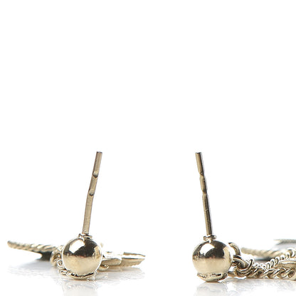 Chanel Enamel N°5 CC Drop Earrings Blue Gold 4 of 5