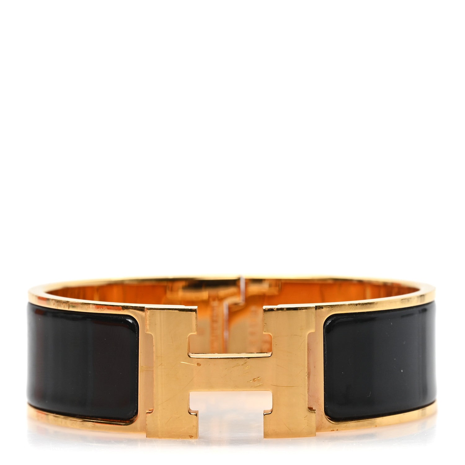 Hermes Enamel Wide Clic Clac H Bracelet GM Black 1 of 5