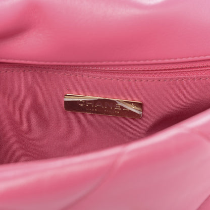 Chanel Lambskin Quilted Medium 19 Flap Dark Pink 8 of 14