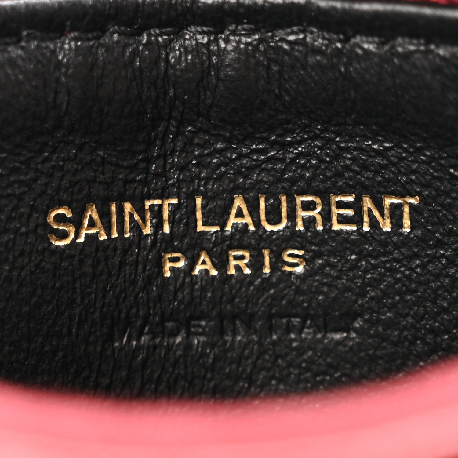 Saint Laurent Grain De Poudre Matelasse Chevron Monogram Fragments Zippered Card Case Opyum Red 5 of 10