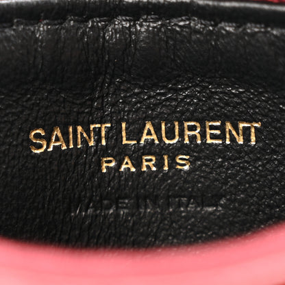 Saint Laurent Grain De Poudre Matelasse Chevron Monogram Fragments Zippered Card Case Opyum Red 5 of 10
