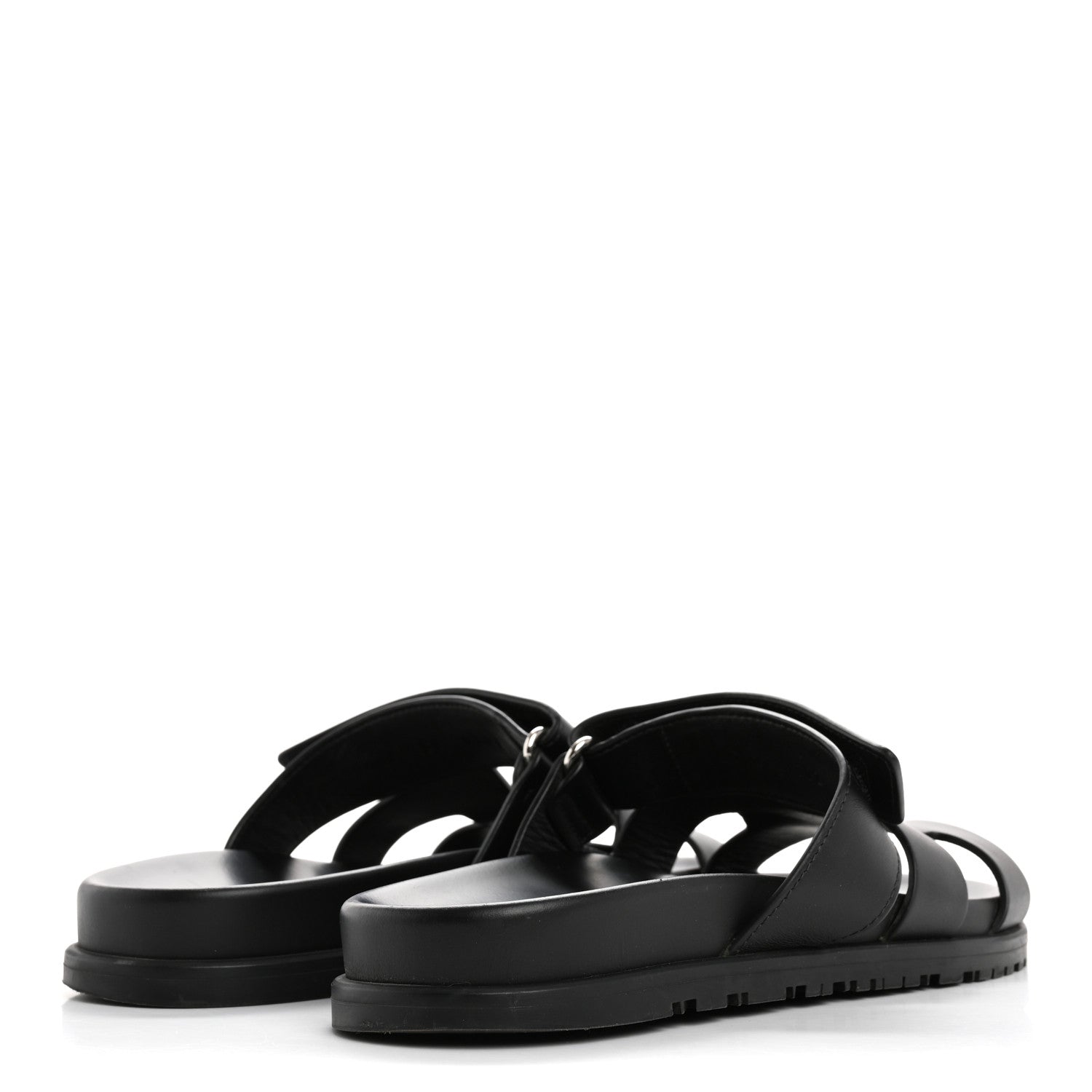 Hermes Calfskin Womens Chypre Sandals 39 Black 5 of 11