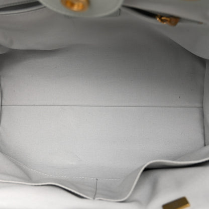 Chanel Calfskin Embossed Small Deauville Tote Light Blue 6 of 12