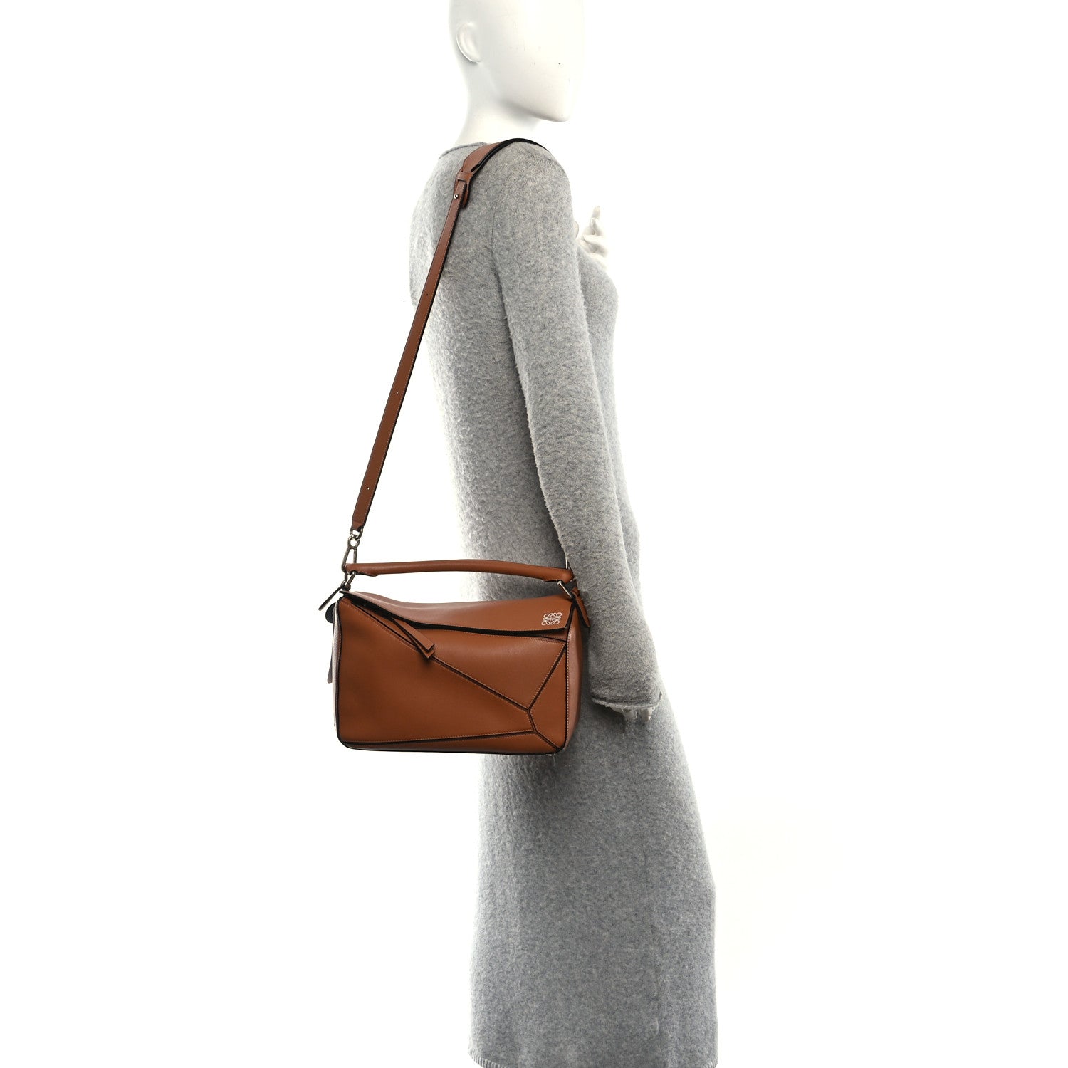 Loewe Calfskin Medium Puzzle Bag Tan 2 of 11