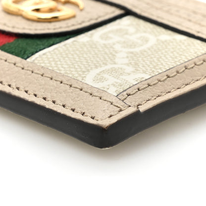 Gucci GG Supreme Monogram Textured Calfskin Web Ophidia Card Holder Beige Ebony Mystic White 7 of 9