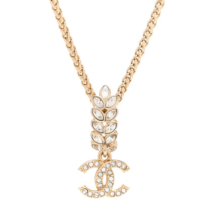 Chanel Crystal CC Pendant Necklace Gold 4 of 7