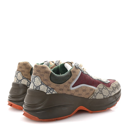 Gucci GG Supreme Monogram Mix Monogram Womens Rhyton Sneakers 39.5 Bordeaux Beige Ebony 5 of 8