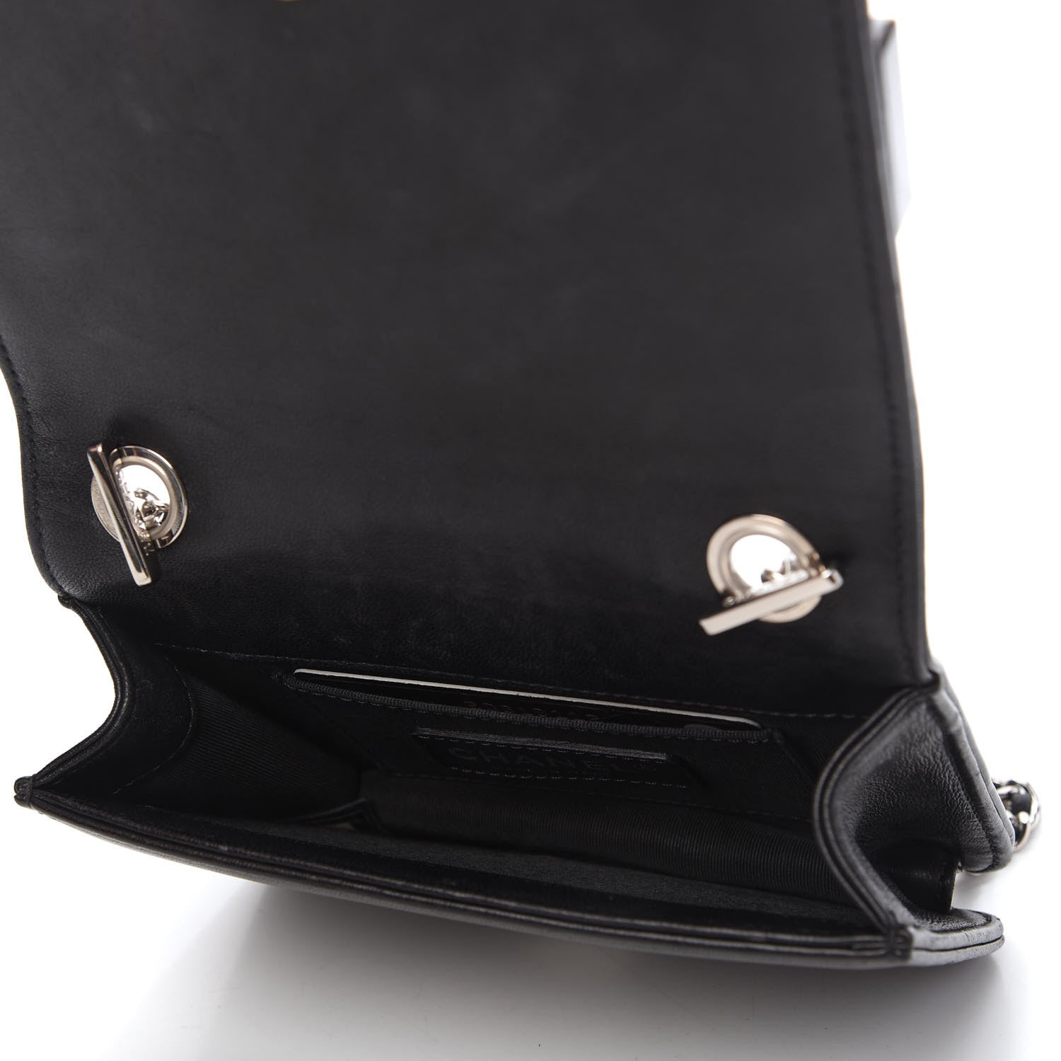 Chanel Plexiglass Patent Baguette Crystal Mini Boy Brick Flap Black 5 of 10