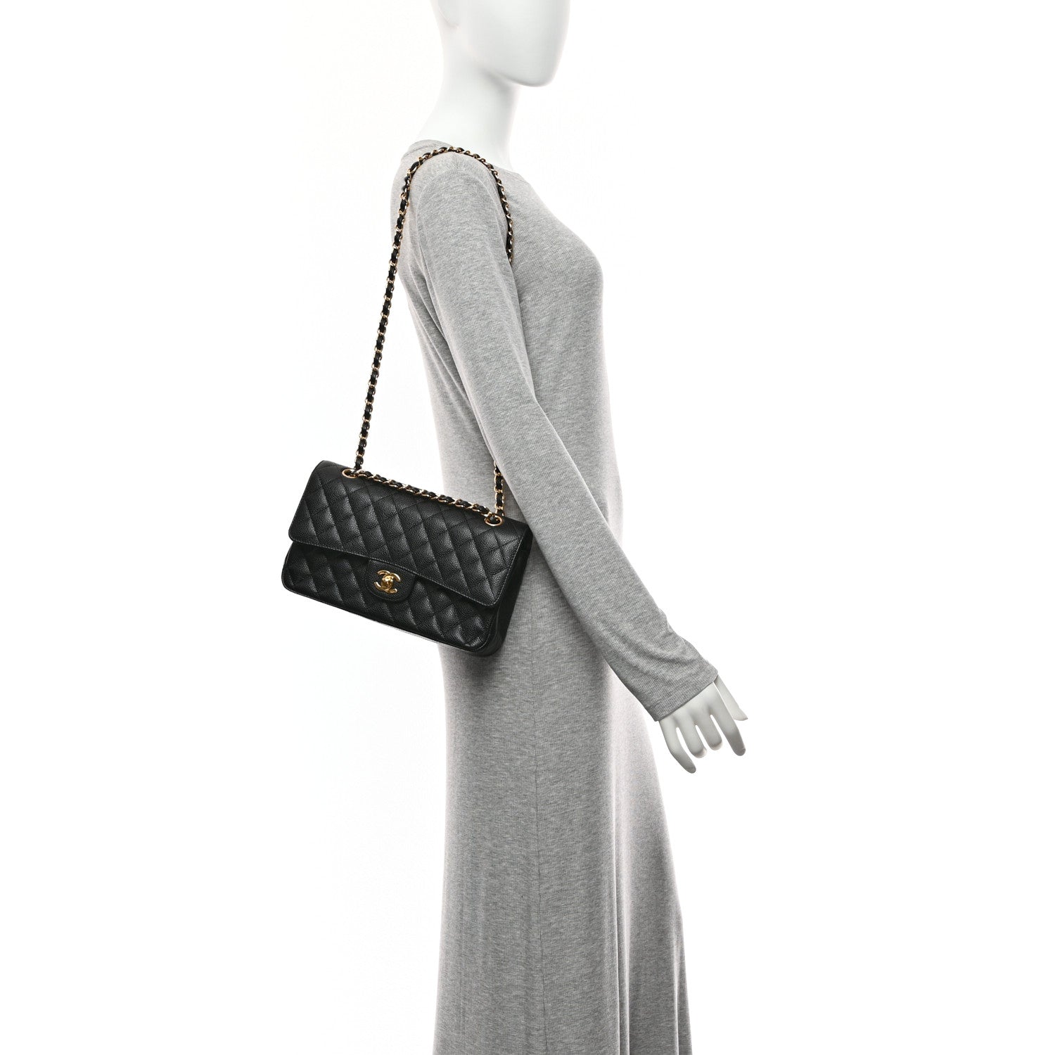 Chanel Caviar Quilted Medium Double Flap Black 2 of 10