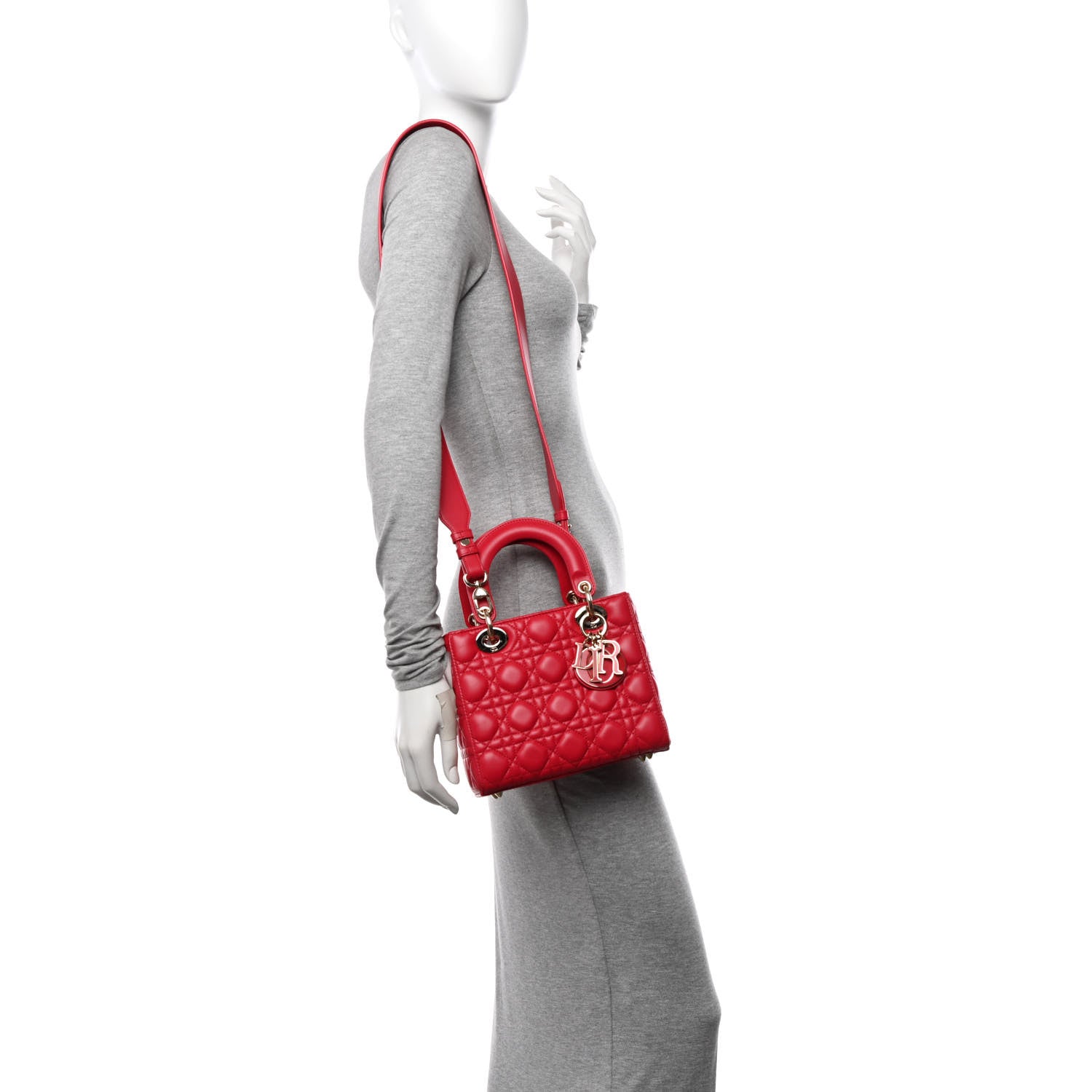 Christian Dior Lambskin Cannage Small My ABCDior Lady Dior Fuchsia 2 of 12