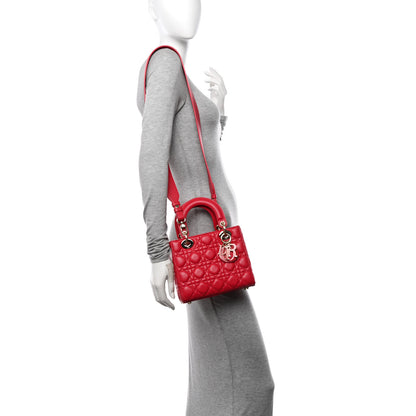 Christian Dior Lambskin Cannage Small My ABCDior Lady Dior Fuchsia 2 of 12