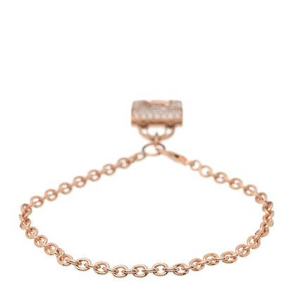 Hermes 18K Rose Gold Diamond Constance Amulettes Pave Bracelet ST 3 of 6