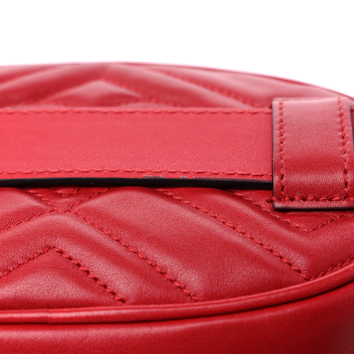 Gucci Calfskin Matelasse GG Marmont Belt Bag 95 38 Hibiscus Red 16 of 17