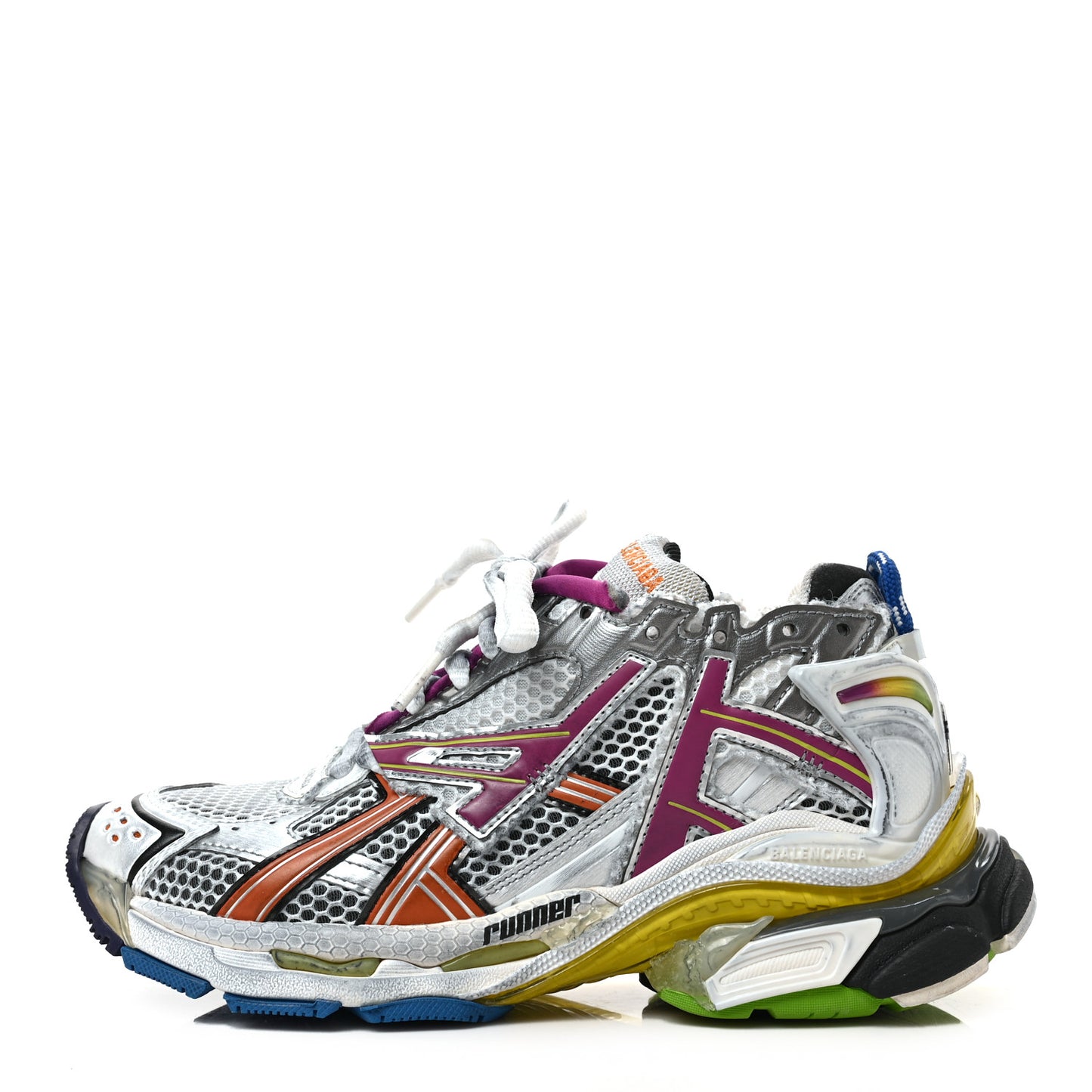 Mesh Rubber Womens Runner Sneakers 37 Multicolor