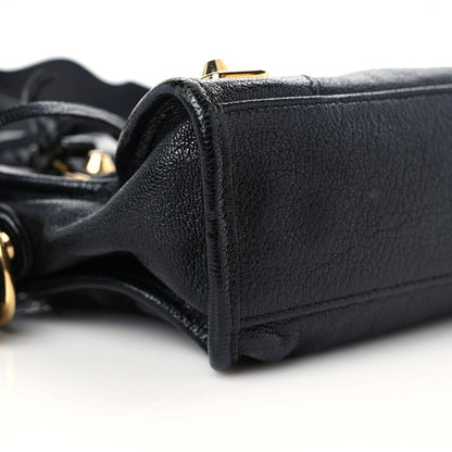 Balenciaga Chevre Gold Metallic Edge Hardware Mini City Black 9 of 11