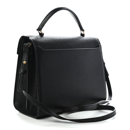 Saint Laurent Grain de Poudre Medium Classic Monogram Cassandra Top Handle Black Rouge Legion 3 of 8