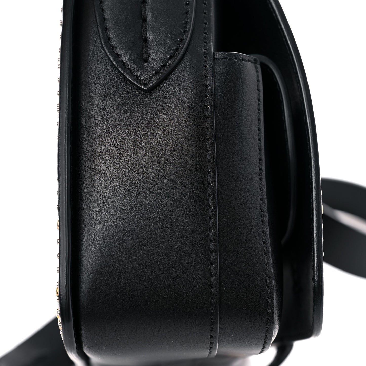 Calfskin Studded Square Satchel Black