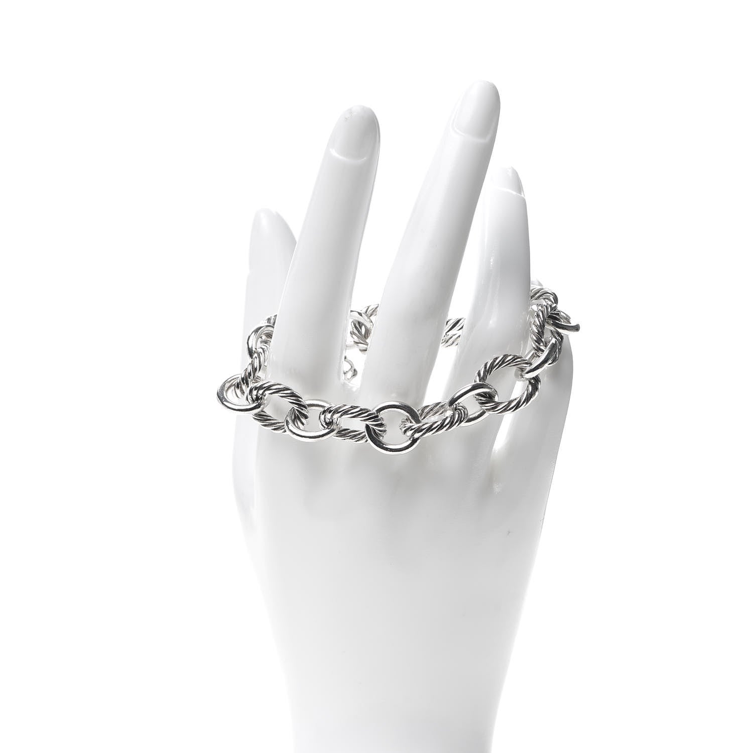 David Yurman Sterling Silver 12mm Large Oval Link Bracelet 2 of 5