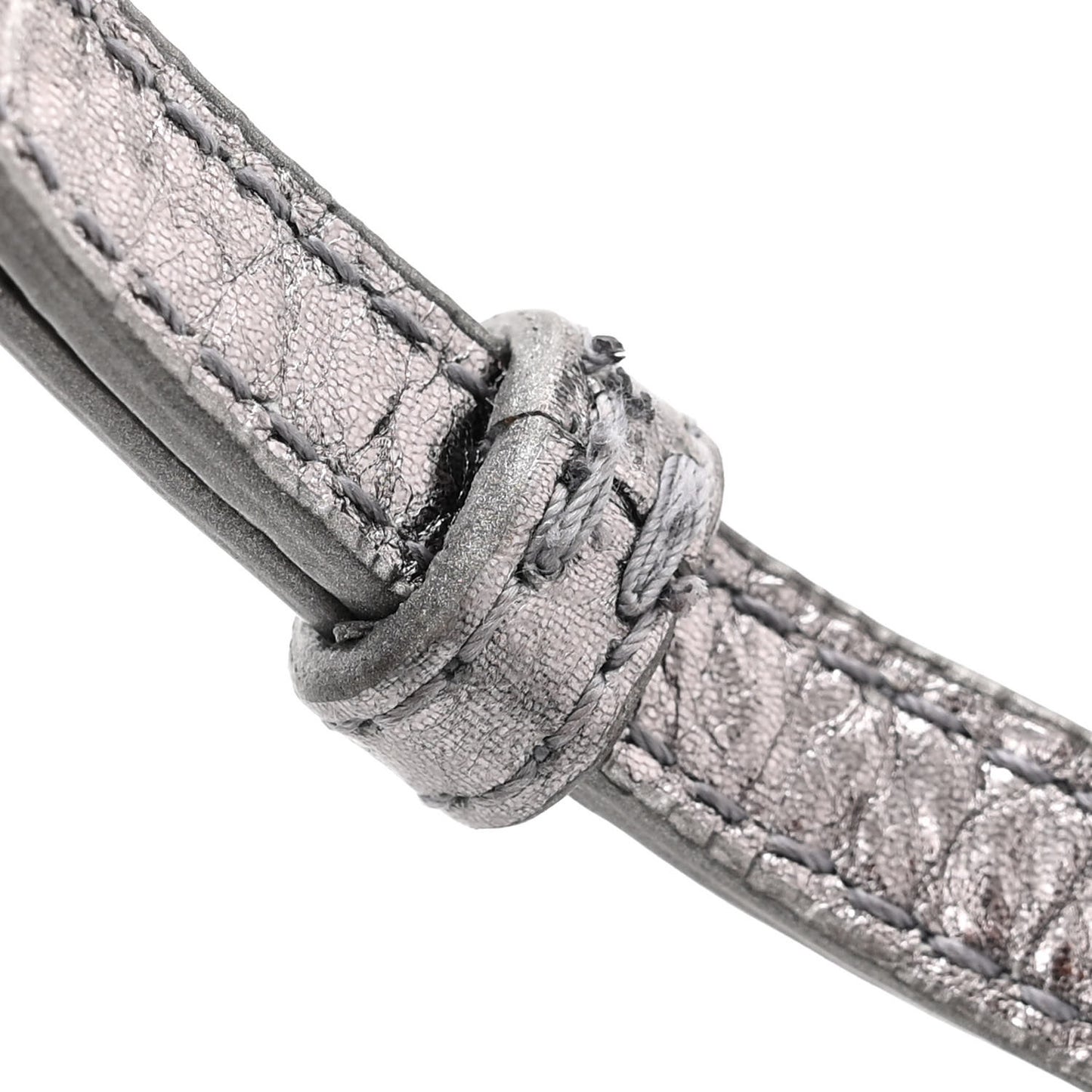 Metallic Agneau Arena Le Cagole Purse With Chain Mini Silver