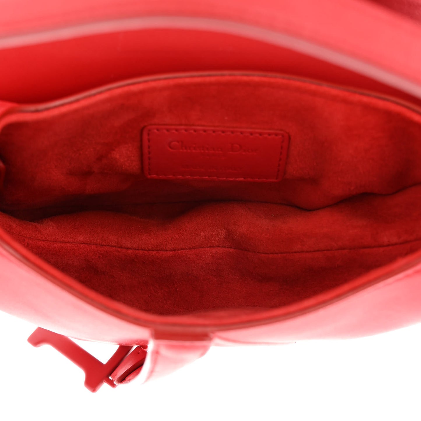 Ultra Matte Calfskin Mini Saddle Bag Red
