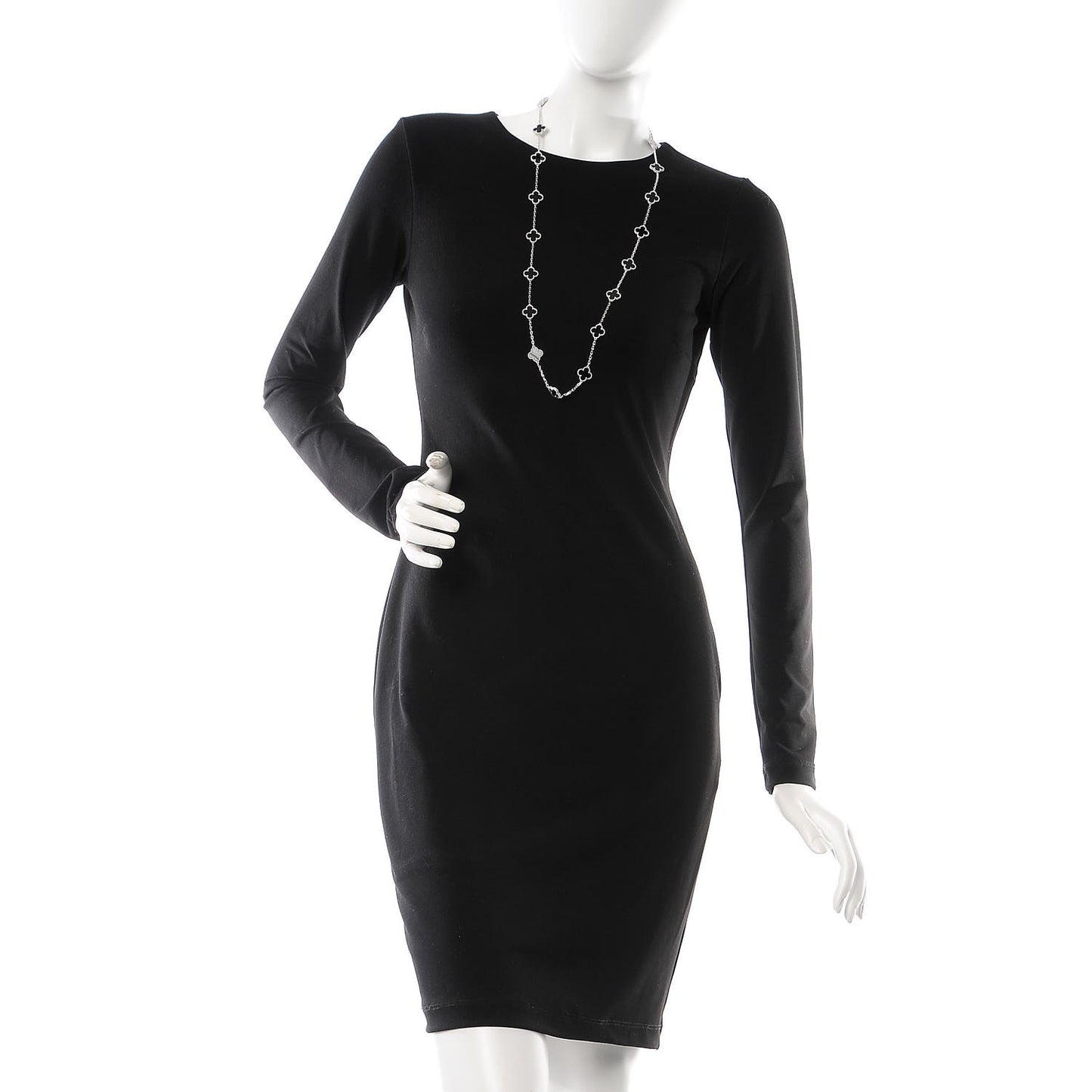 18K White Gold Black Onyx 20 Motifs Vintage Alhambra Necklace