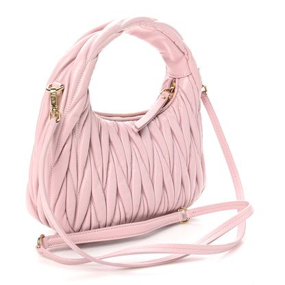 Miu Miu Nappa Matelasse Small Wander Hobo Alabaster Pink 3 of 9