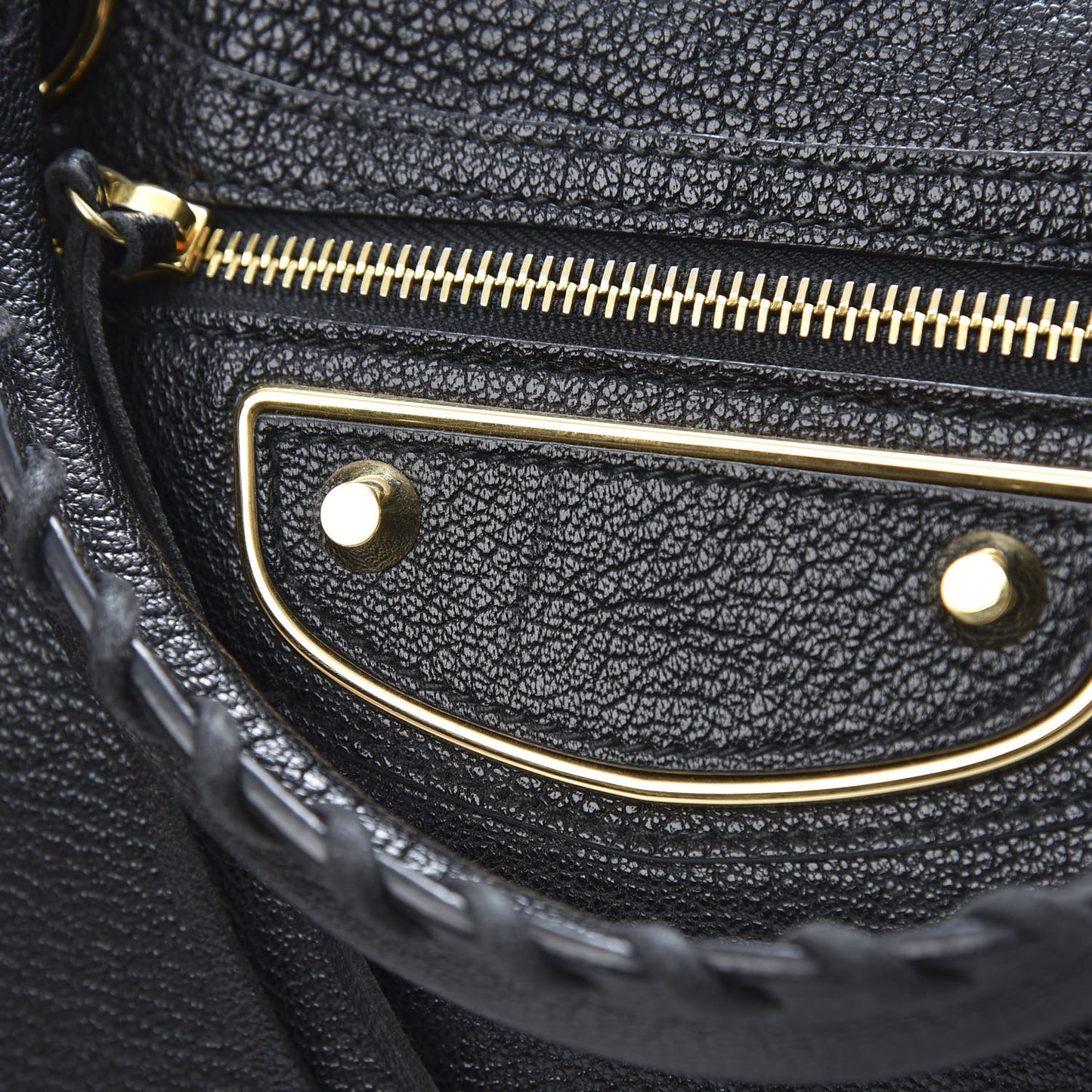 Chevre Gold Metallic Edge Hardware City Black