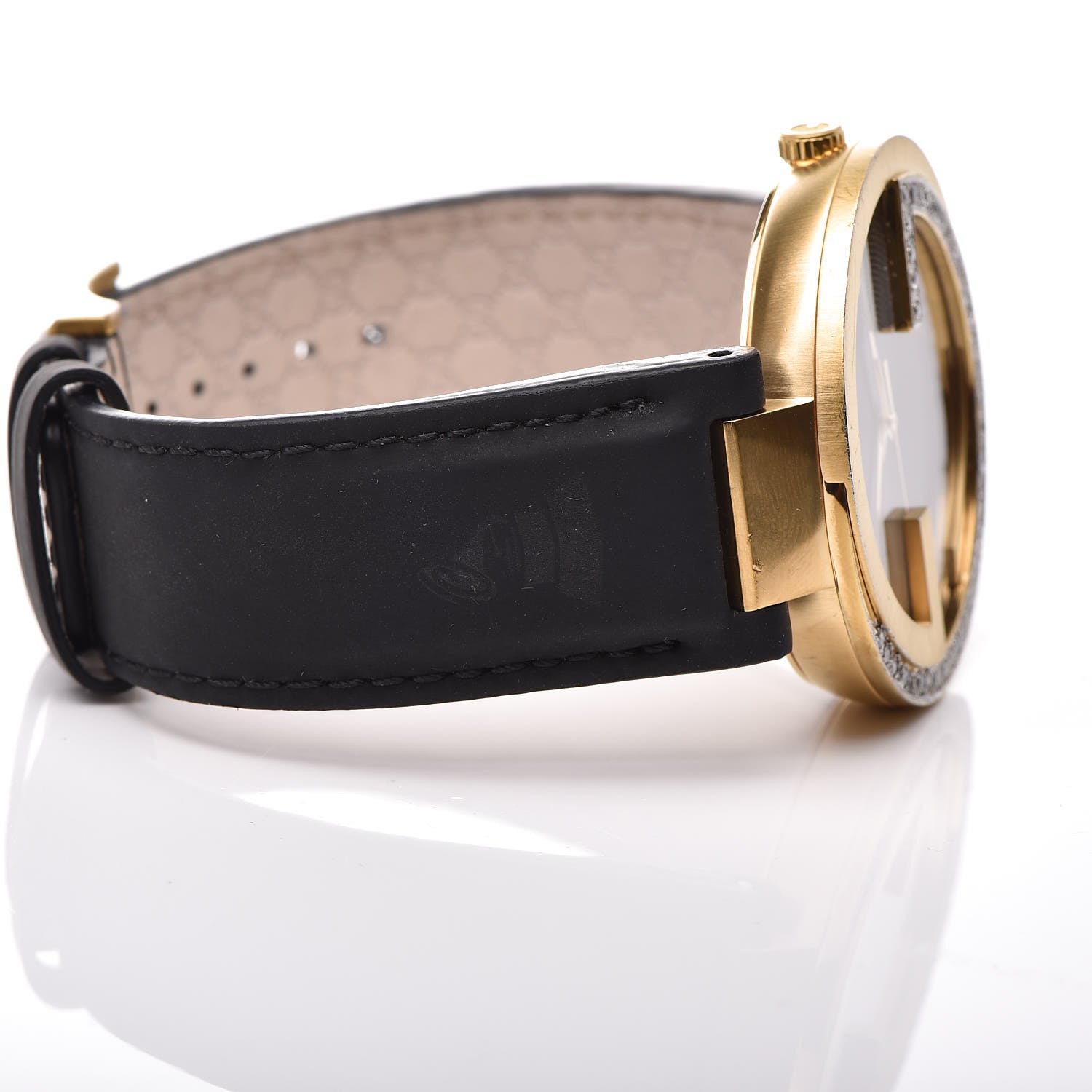 Gucci Stainless Steel Calfskin Diamond 42mm Interlocking G Latin Grammy Quartz Watch 8 of 9