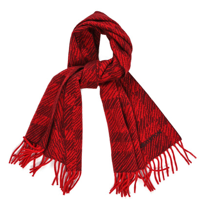Louis Vuitton Cashmere Striped Scarf Red Black 1 of 4