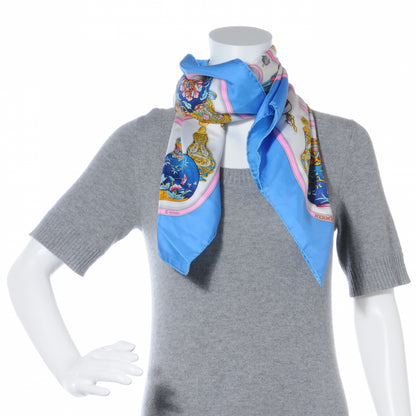 Hermes Silk Qu Importe Le Flacon Scarf 90 Bleu 4 of 7