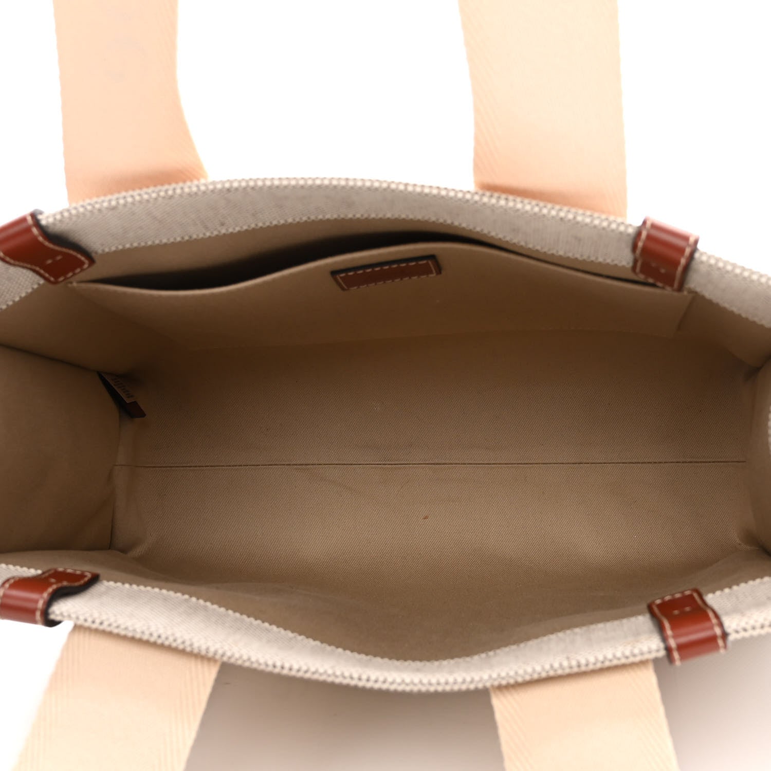 Chloe Cotton Calfskin Medium Woody Ribbon Tote White Brown 5 of 10