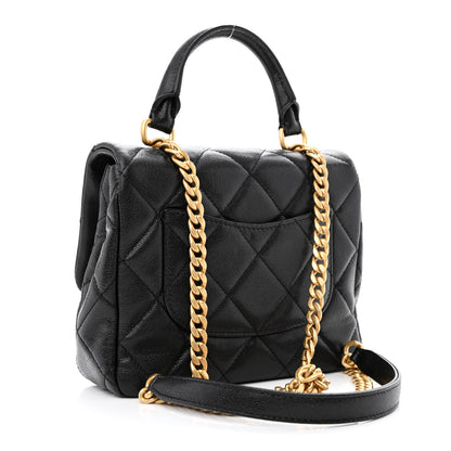 Chanel Shiny Caviar Quilted Mini Top Handle Flap Black 3 of 11